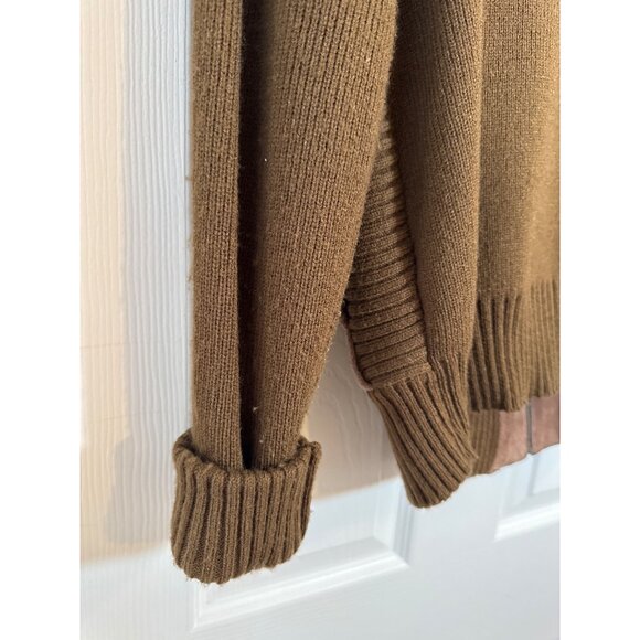 Vintage Richman Men's Chocolate Suede Knit Jacket Full Zip Front Sz Large Unisex - Picture 4 of 9